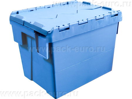 Ящик 400х300х305 сплошной, с крышкой  синий, арт. SPKM 4332-1