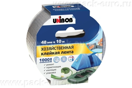 Хозяйственная клейкая лента UNIBOB, 48 мм х 10 м, серая
