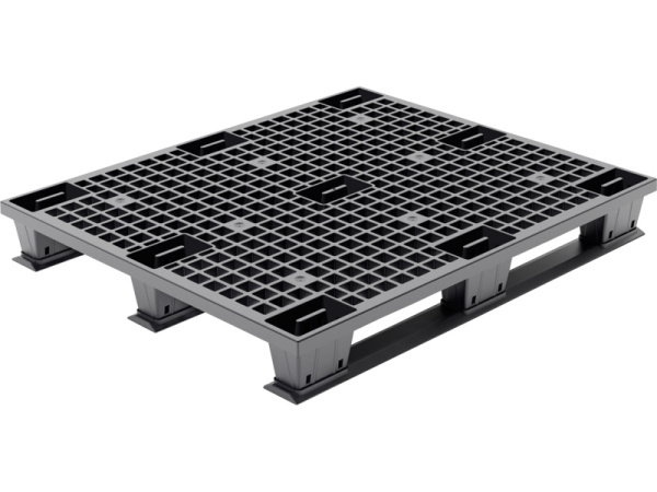 Паллет 1200х1000х150 перфорированный, на полозьях чёрный, арт. TR 1210 LPS