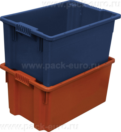 Ящик сплошной 600×400×300 мм, объем 52 л., арт.: 601, красный, код: 05416, арт. 601