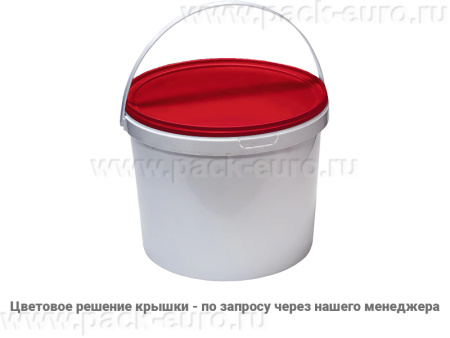 Ведро 11,5л круглое с крышкой с пластиковой ручкой (ПП), арт. ВП 11,5к бел, код: 03264, арт. ВП 11,5к бел