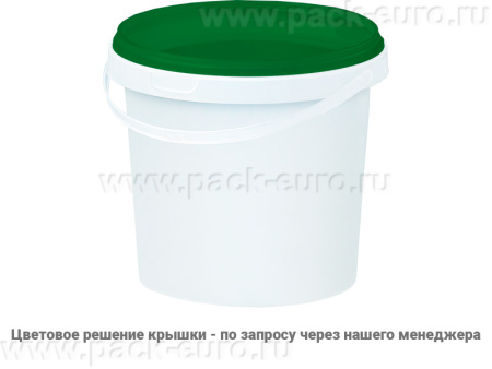 Ведро пластиковое 1 литр с крышкой, арт. ВП 1 бел new, код: 23040, арт. ВП 1 бел new