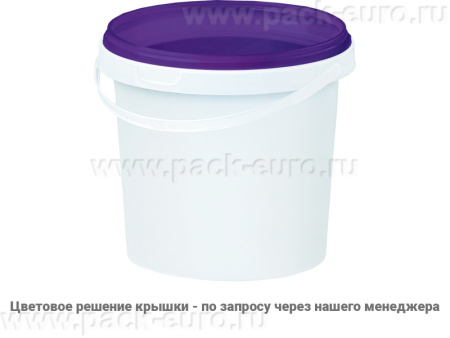 Ведро пластиковое 1 литр с крышкой, арт. ВП 1 бел new, код: 23040, арт. ВП 1 бел new