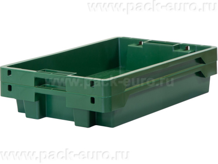 Ящик полимерный 600х400х100 сплошной с отверстиями, код: 32944, арт. 224