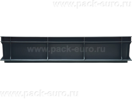 Ящик сплошной 600×400×120 мм, объем 22 л., арт.: 704.03.02 м, серый, код: 16680, арт. 704.03.02