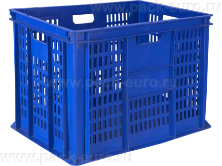 Ящик 600х400х410 перф. стенки сплошное дно синий, арт. 203