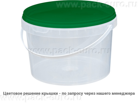 Ведро пластиковое 2.25 литра с пластиковой ручкой, арт. ВП 2,25 прозр, код: 03105, арт. ВП 2,25 прозр