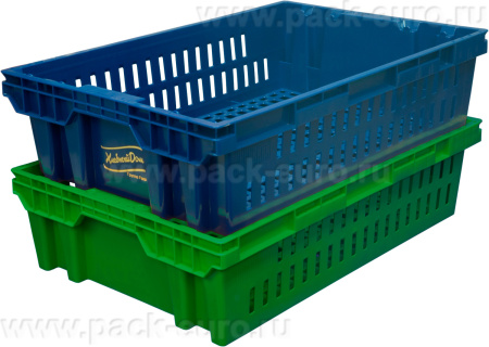 Ящик перфорированный 600×400×152, арт.: 403, объём 27, красный, код: 01466, арт. 403