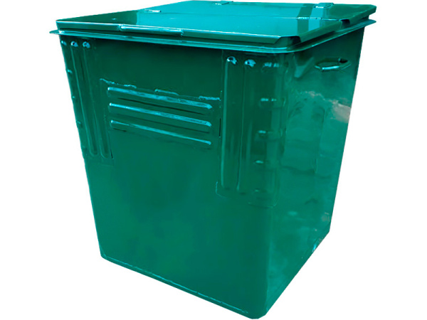 Контейнер металл 750л. для ТБО, с крышкой, усиленный зелёный, арт. КТБО 0.75-2 Н Контейнер металл 750л. для ТБО, с крышкой, усиленный зелёный, арт. КТБО 0.75-2 Н