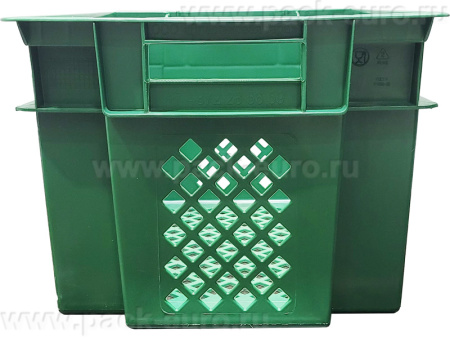 Ящик перфорированный 600×400×300, арт.: 108, объём 50, зелёный, код: 18309, арт. 108