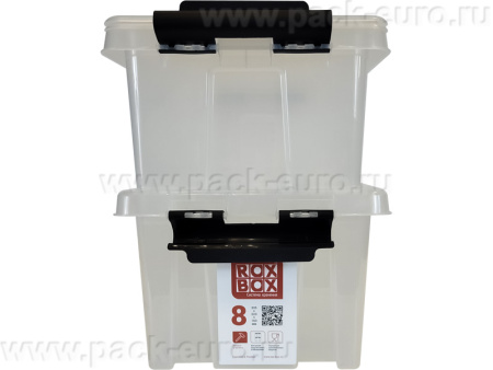 Ящик сплошной 335×220×155 мм, объем 8 л., арт.: Rox Box 8, прозрачный, код: 18696, арт. Rox Box 8