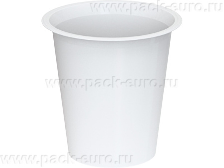 Контейнер 0,175л. круглый, под запайку, с белой крышкой белый, арт. КН-24 белый