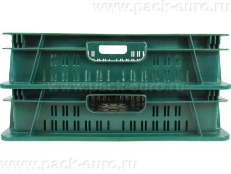 Ящик перфорированный 600×400×100, арт.: 6410-02, объём 20, зелёный, код: 23651, арт. 6410-02