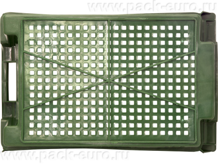 Ящик перфорированный 600×400×200, арт.: 102-У, объём 37, зелёный, код: 09230, арт. 102-У
