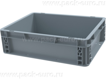 Ящик 400х300х120 сплошной, усиленное дно, серый, арт. SPK 4011