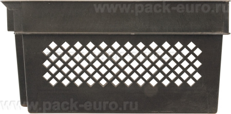 Ящик перфорированный 600×400×300, арт.: 108, объём 50, чёрный, код: 18273, арт. 108
