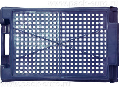 Ящик перфорированный 600×400×200, арт.: 102-У, объём 37, синий, код: 09581, арт. 102-У