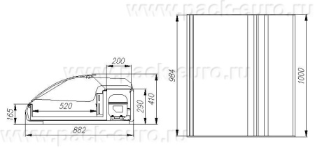 Схема на Холодильную витрину для ингредиентов Carboma ARGUS (A89) SV 1,0-1 (ВХСр-1,0 Арго XL ТЕХНО)