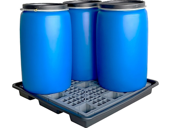 Емкость п/э 1276х1276х160 для 4-х бочек цв. чёрный, арт. ПдО ПС4