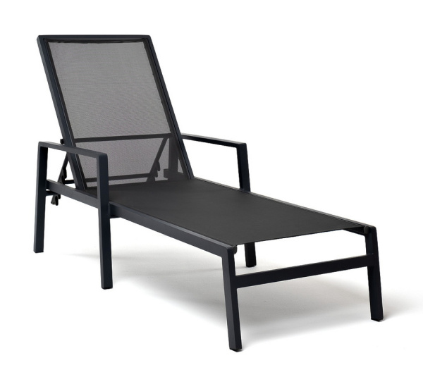 "Парма" шезлонг из алюминия темно-серый (RAL7024) муар, ткань текстилен серая от компании Европактрейд "Парма" шезлонг из алюминия темно-серый (RAL7024) муар, ткань текстилен серая от компании Европактрейд