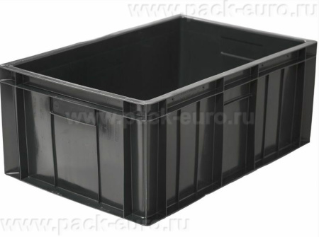 Ящик 600х400х250 сплошной цв. черный, арт. 204 (2,3)
