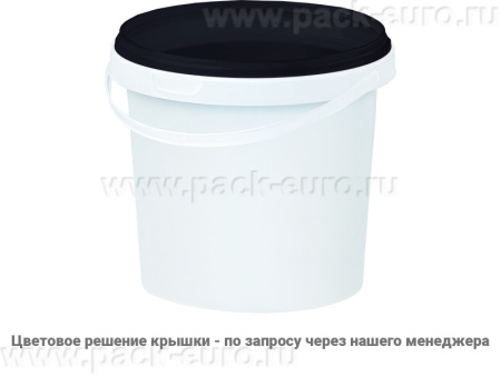 Ведро пластиковое 1 литр с крышкой, арт. ВП 1 бел new, код: 23040, арт. ВП 1 бел new