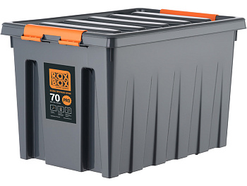Ящик сплошной 589×396×355 мм, объем 70 л., арт.: Rox Box PRO 70Д, антрацит, код: 25342, арт. Rox Box PRO 70Д