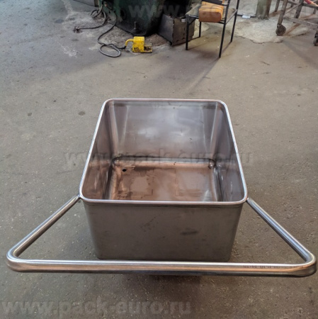 Тележка чан 200 л с краном и большой ручкой AISI 304