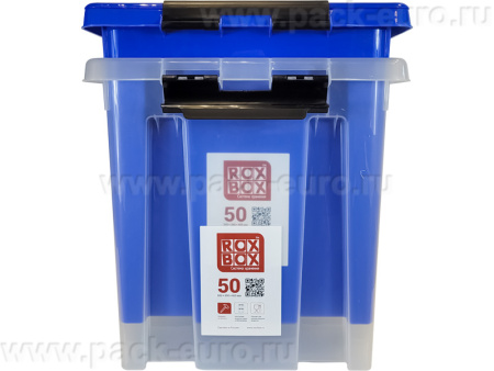 Ящик сплошной 500×390×405 мм, объем 50 л., арт.: Rox Box 50, прозрачный, код: 18710, арт. Rox Box 50