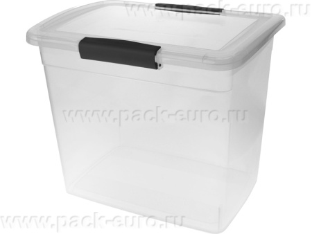 Ящик 370х274х313 20л. для хранения, с крышкой, на клипсах, код: 36191, арт. Keeplex Vision 20
