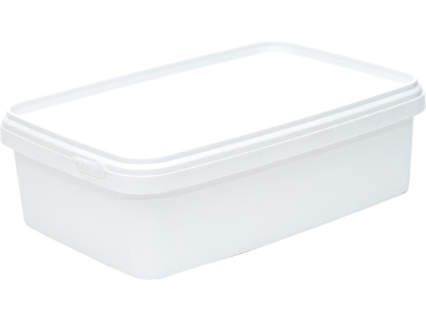 Контейнер 1л. прямоугольный, с белой крышкой  белый, арт. КН 1пр Контейнер 1л. прямоугольный, с белой крышкой  белый, арт. КН 1пр