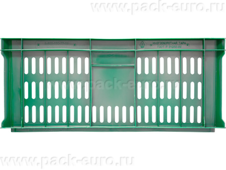 Ящик перфорированный 600×400×250, арт.: 201, объём 46, зелёный, код: 00374, арт. 201