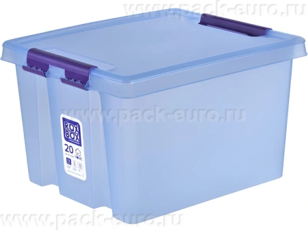 Ящик п/п 395х330х235 20л. с крышкой, на клипсах, код: 37349, арт. Rox Box Home 20