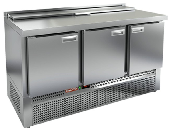 SLE2-111GN (1/6) стол для салатов  охл.(+2+10), 3 двери, 1485х700х850мм, ниж.распол.агрегата, арт. 281717 от компании Европактрейд