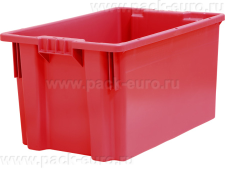 Ящик п/э 600х400х300 сплошной цв. серый(красный), арт. 601 ГД