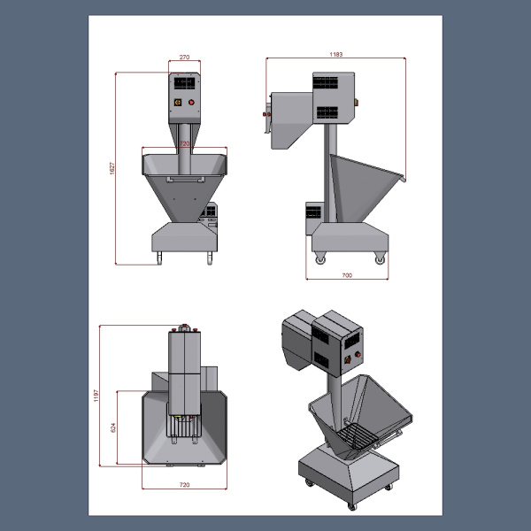 Просеиватель муки шнековый с магнитным улавливателем Danler XL-2000