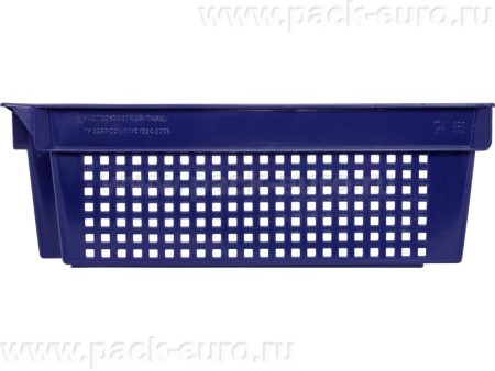 Ящик перфорированный 600×400×200, арт.: 102-У, объём 37, синий, код: 09581, арт. 102-У