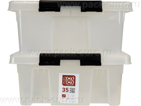 Ящик сплошной 580×390×180 мм, объем 35 л., арт.: Rox Box 35, прозрачный, код: 18708, арт. Rox Box 35