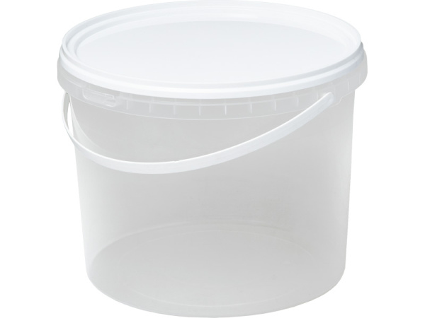 Ведро 5л кругл.прозрачное с белой  крышкой с пластиковой ручкой, арт. ВП 5 прозр Ведро 5л кругл.прозрачное с белой  крышкой с пластиковой ручкой, арт. ВП 5 прозр