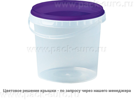 Ведро пластиковое 1 литр с крышкой, арт. ВП 1 прозр new, код: 23551, арт. ВП 1 прозр new