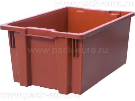 Ящик сплошной 600×400×270 мм, объем 43 л., арт.: 600-6427 гд, красный, код: 21330, арт. 600-6427 ГД