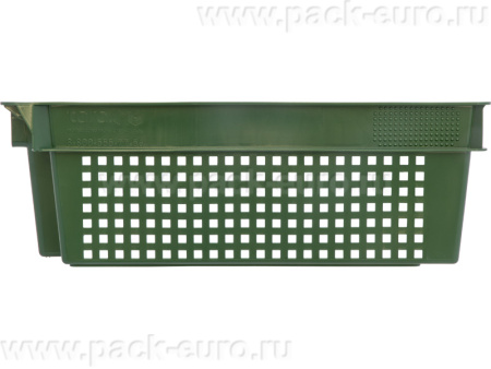 Ящик перфорированный 600×400×200, арт.: 102, объём 37, зелёный, код: 00338, арт. 102