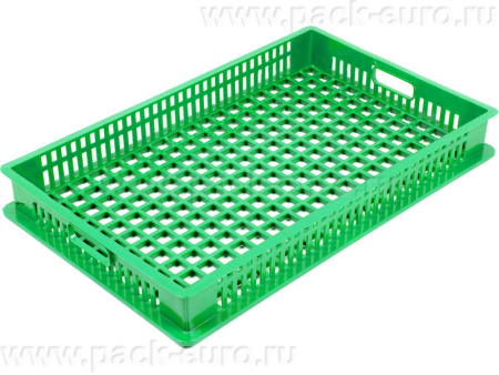 Ящик 740х465х95 перфорированный  зелёный, арт. 404-095-02