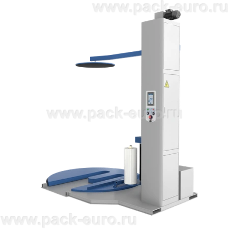 Автоматический паллетоупаковщик ПЗО BPW-2400ЕАС с прижимом, Е-образной платформой и автоматической обрезкой стрейч