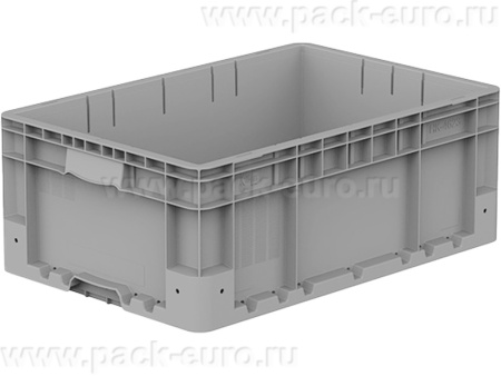 Ящик 600х400х230 сплошной, усиленное дно, демпфер по углам цв. серый, код: 40202, арт. HK 4623