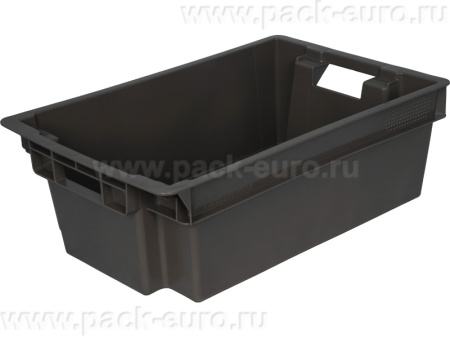 Ящик сплошной 600×400×200 мм, объем 35 л., арт.: 206 м (1,7) мск, чёрный, код: 28436, арт. 206 (1,7) мск