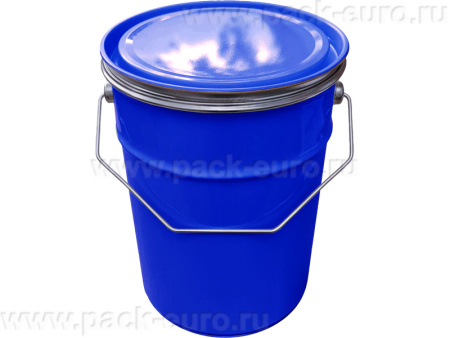 Банка металл 5л d180мм с ребром жесткости с прижимной синей крышкой Master, код: 37077, арт. БЖ 5