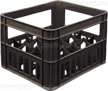 Ящик 420х340х270 пивной, новый 20 ячеек 75х75  чёрный, арт. 419