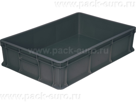 Ящик 600х400х140 мм сплошной без ручек серый морозостойкий, арт. 705.03.02 м