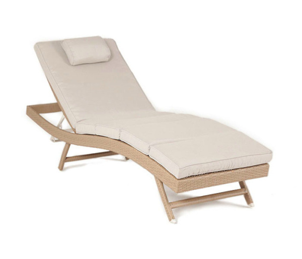 "Лиссабон" шезлонг из искусственного ротанга, цвет соломенный от компании Европактрейд "Лиссабон" шезлонг из искусственного ротанга, цвет соломенный от компании Европактрейд